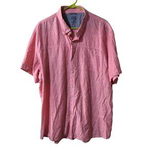 IZOD SALTWATER RELAXED CLASSICS LIGHT RED SHORT SLEEVE BUTTON UP SHIRT MENS XXL